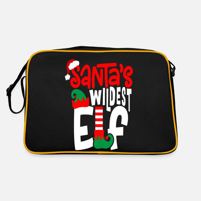 Santa s Wildest Elf - Retro Tasche - Schwarz/Gold