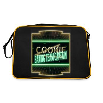 funny gym delicious dinosaur fan bodybuilder comic - Retro Tasche - Schwarz/Gold - Hinten