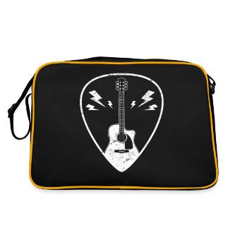 Funny Guitar Player Guitar Lover Guitar Pick Songw - Retro Tasche - Schwarz/Gold - Hinten