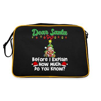 Dear Santa Before I Explain How Much Do You Know - Retro Bag - black/gold - Back