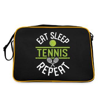 Funny Sports Player Coach Fan Food Sleep - Retro Bag - black/gold - Back
