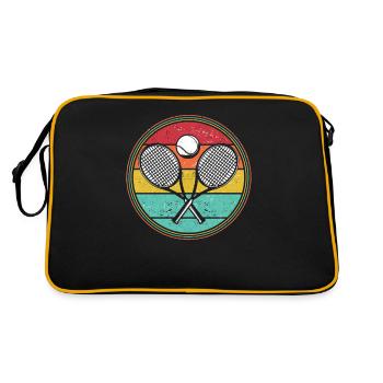Tennis Player Retro Sunset Racket Ball - Retro Bag - black/gold - Back
