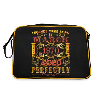 März 1970 - Geburtstag 1970 Legenden wurden geboren. - Retro Tasche - Schwarz/Gold - Hinten