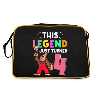 Bigfoot Party Supplies This Legend Just Turned 4 - Retro Tasche - Schwarz/Gold - Hinten