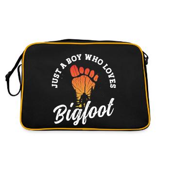 Just A Boy Who Loves Bigfoot Party Supplies - Retro Tasche - Schwarz/Gold - Hinten