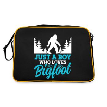 Just A Boy Who Loves Bigfoot Party Supplies - Retro Tasche - Schwarz/Gold - Hinten