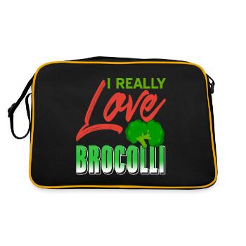 I Really Love Broccoli Retro Strong Immune System - Retro Bag - black/gold - Back