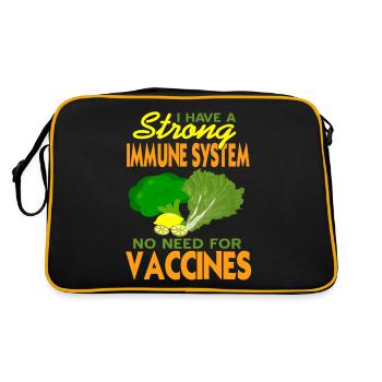 I Have A Strong Immune System No Need For Vaccines - Retro Bag - black/gold - Back