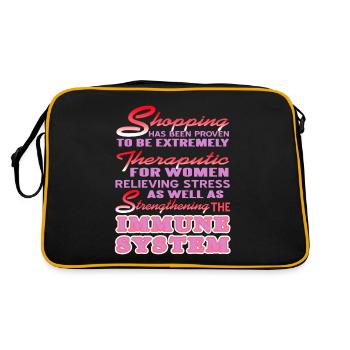 Shopping Strengthen The Immune System Retro Funny - Retro Bag - black/gold - Back