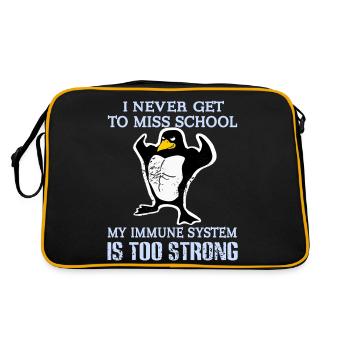 My Immune System Is Too Strong Funny Student - Retro Bag - black/gold - Back