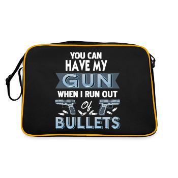 Tu peux avoir mon arme quand je suis à court de balles - Sac Retro - noir/or - Dos