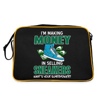 Making Money In Selling Sneakers Funny Superpower - Retro Bag - black/gold - Back