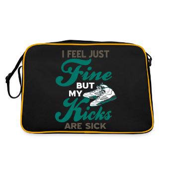 Feel Just Fine But My Kicks Are Sick Sneaker Head - Retro Tasche - Schwarz/Gold - Hinten