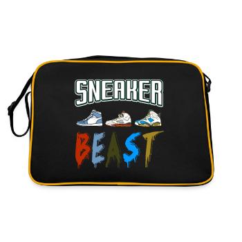 Sneaker Beast Retro Funny Sneaker Head T-Shirt - Retro Bag - black/gold - Back