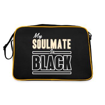 My Soulmate Is Black Cool Retro Soulmate Designs - Retro Bag - black/gold - Back