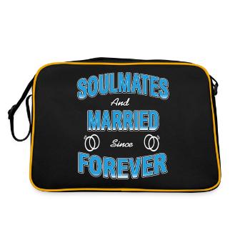 Soulmates & Married Since Forever Cute Retro - Retro Bag - black/gold - Back