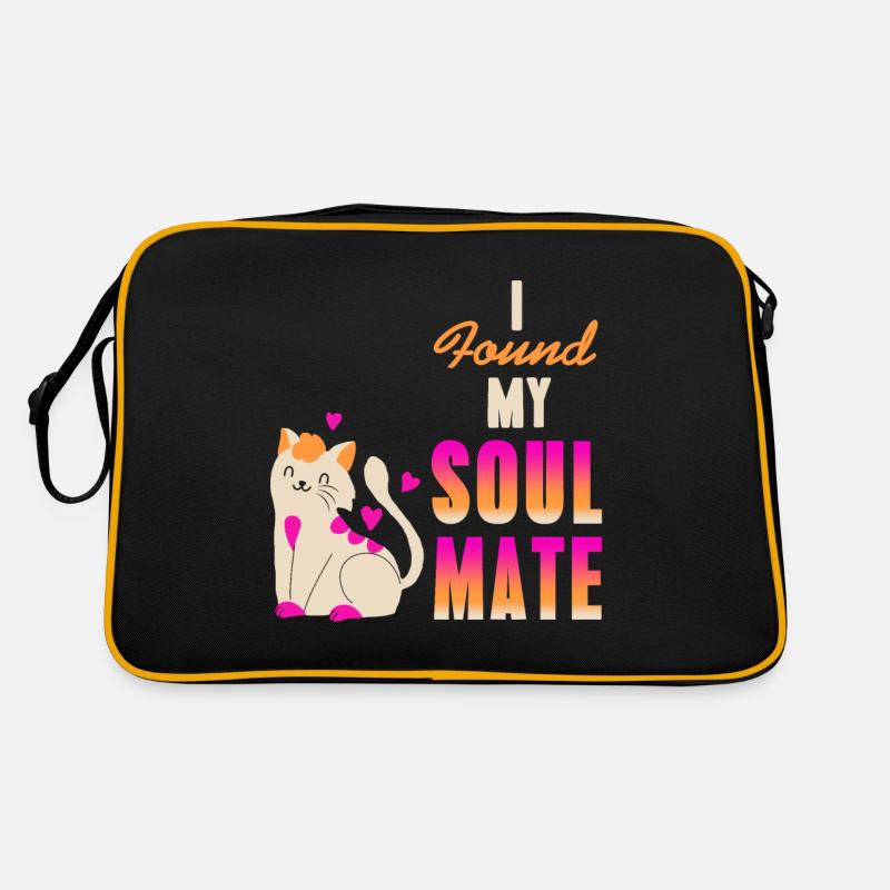 I Found My Soul Mate Cute Cat Lover Designs Retro Tasche