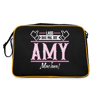 Amy Geschenkidee Geschenk Geburtstag - Retro Tasche - Schwarz/Gold - Hinten