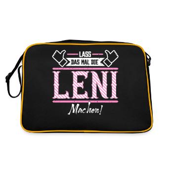 Leni Geschenkidee Geschenk Geburtstag - Retro Tasche - Schwarz/Gold - Hinten