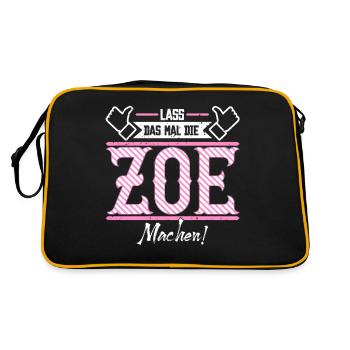 Zoe Geschenkidee Geschenk Geburtstag - Retro Tasche - Schwarz/Gold - Hinten