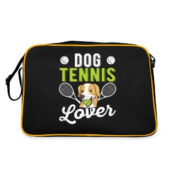 chien, amateur tennis, rigolote, sport, joueur, entraîneur - Sac Retro - noir/or - Dos