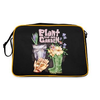 Jardinier, jardinier, jardinage Dicton - Sac Retro - noir/or - Dos