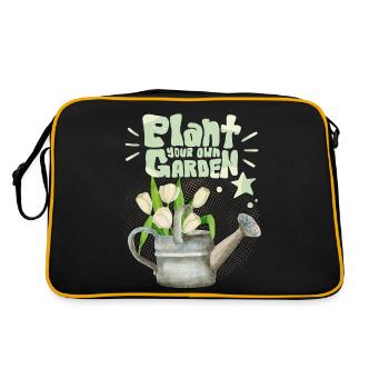 jardinier, jardin, plantez votre propre jardin, en disant - Sac Retro - noir/or - Dos
