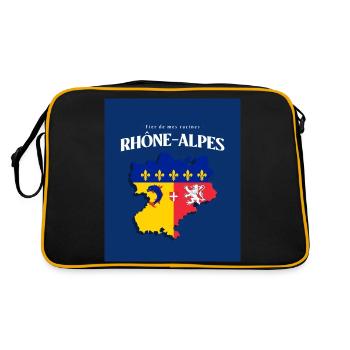 Fier de mes Racines Rhône-Alpes Bleu - Sac Retro - noir/or - Dos