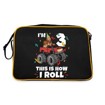 Bigfoot Party Supplies J’ai 3 ans C’est comme ça que je roule - Sac Retro - noir/or - Dos