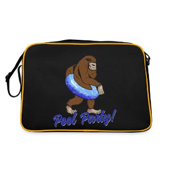 Bigfoot Party Supplies Sasquatch Pool Party - Retro Tasche - Schwarz/Gold - Hinten