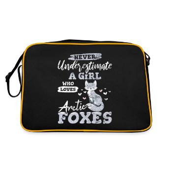 Arctic Fox Girl Who Loves Arctic Foxes Girl Fox C - Retro Tasche - Schwarz/Gold - Hinten