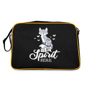 Arctic Foxes Is My Spirit Animal Arctic Fox Girl F - Retro Tasche - Schwarz/Gold - Hinten