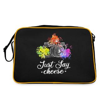 Photographer Funny Photography Lover Just Say Chee - Retro Bag - black/gold - Back