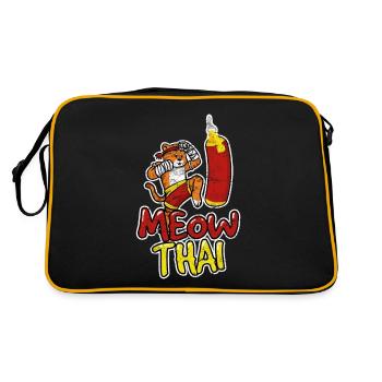 Muay Thai Cat Meow Thai Muay Thai Fighter Kickboxi - Sac Retro - noir/or - Dos