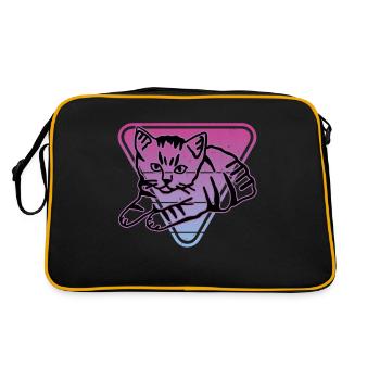 Chat graphique Retro Cat pour les propriétaires de chats - Sac Retro - noir/or - Dos