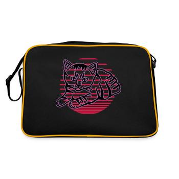 Retro Cat Graphic Cat for Cat Owners - Retro Bag - black/gold - Back