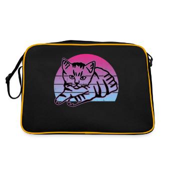 Chat graphique Retro Cat pour les propriétaires de chats - Sac Retro - noir/or - Dos