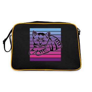 Chat rétro graphique chat pour les propriétaires de chats - Sac Retro - noir/or - Dos