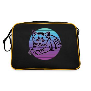 Chat rétro graphique chat pour les propriétaires de chats - Sac Retro - noir/or - Dos