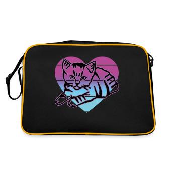 Chat rétro graphique chat pour les propriétaires de chats - Sac Retro - noir/or - Dos