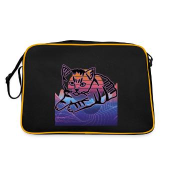 Chat graphique Retro Cat pour les propriétaires de chats - Sac Retro - noir/or - Dos