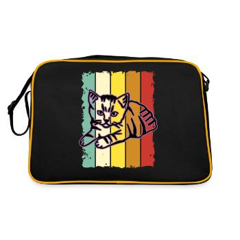 Chat graphique Retro Cat pour les propriétaires de chats - Sac Retro - noir/or - Dos
