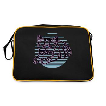 Chat graphique Retro Cat pour les propriétaires de chats - Sac Retro - noir/or - Dos