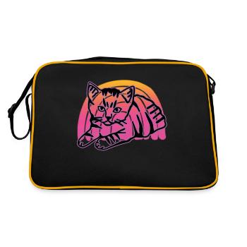 Retro Cat Graphic Cat for Cat Owners - Retro Bag - black/gold - Back