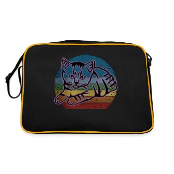 Chat graphique Retro Cat pour les propriétaires de chats - Sac Retro - noir/or - Dos