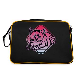 Chat graphique Retro Cat pour les propriétaires de chats - Sac Retro - noir/or - Dos