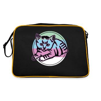 Chat graphique Retro Cat pour les propriétaires de chats - Sac Retro - noir/or - Dos