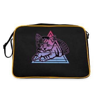 Chat graphique Retro Cat pour les propriétaires de chats - Sac Retro - noir/or - Dos