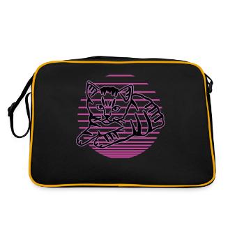 Chat graphique Retro Cat pour les propriétaires de chats - Sac Retro - noir/or - Dos