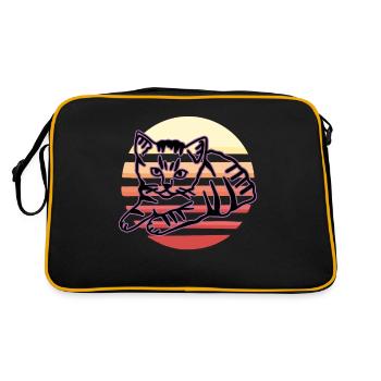 Chat graphique Retro Cat pour les propriétaires de chats - Sac Retro - noir/or - Dos